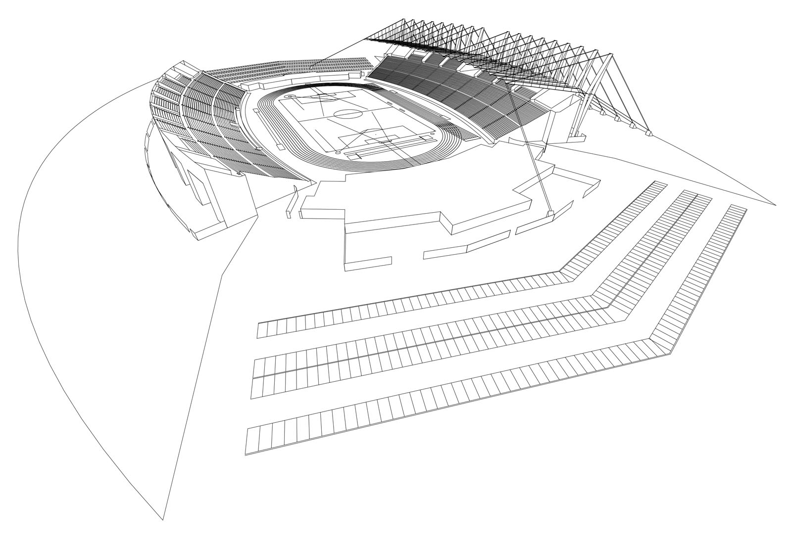 L’Aquila city stadium - Perspective view