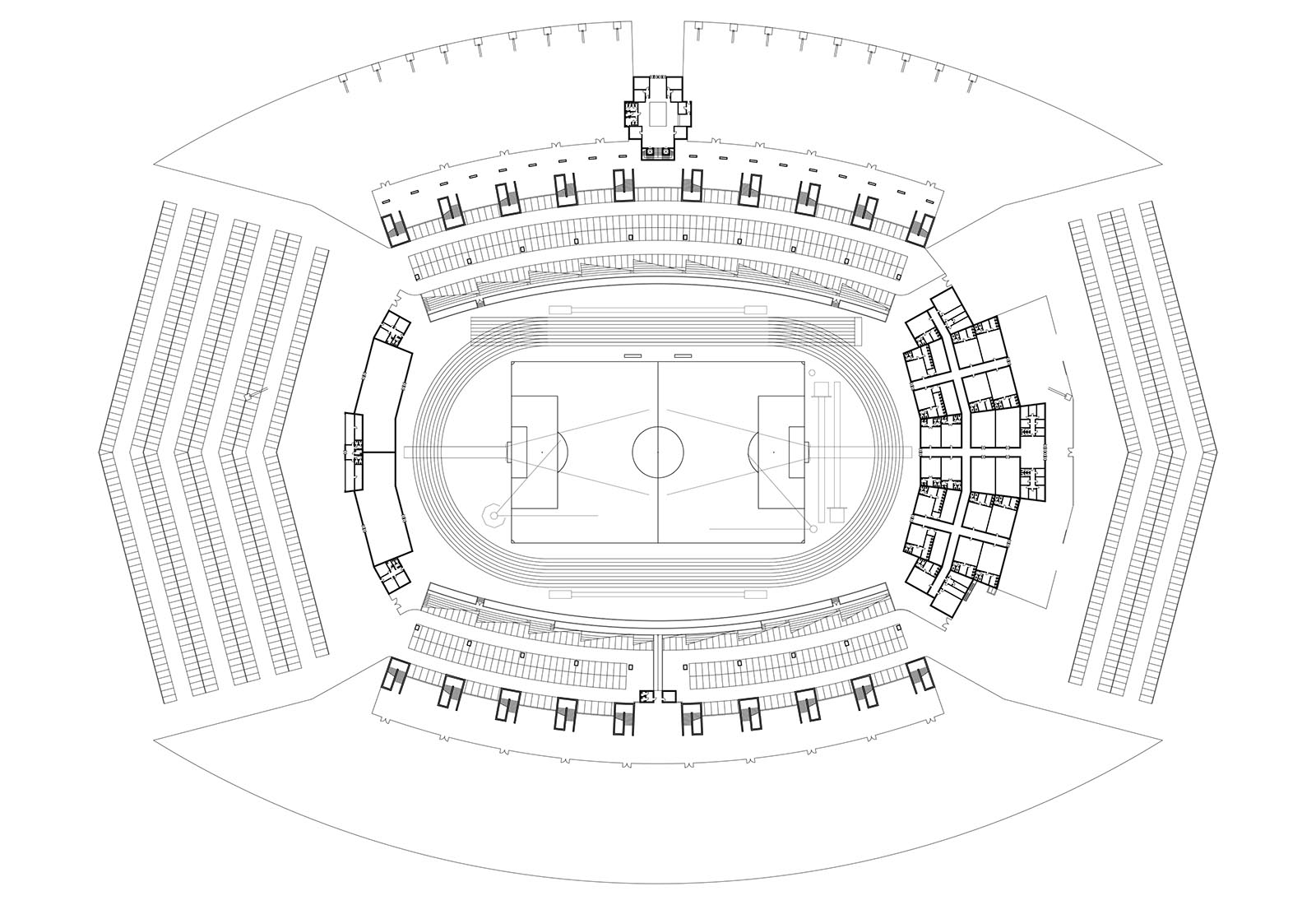 L’Aquila city stadium - Ground floor plan