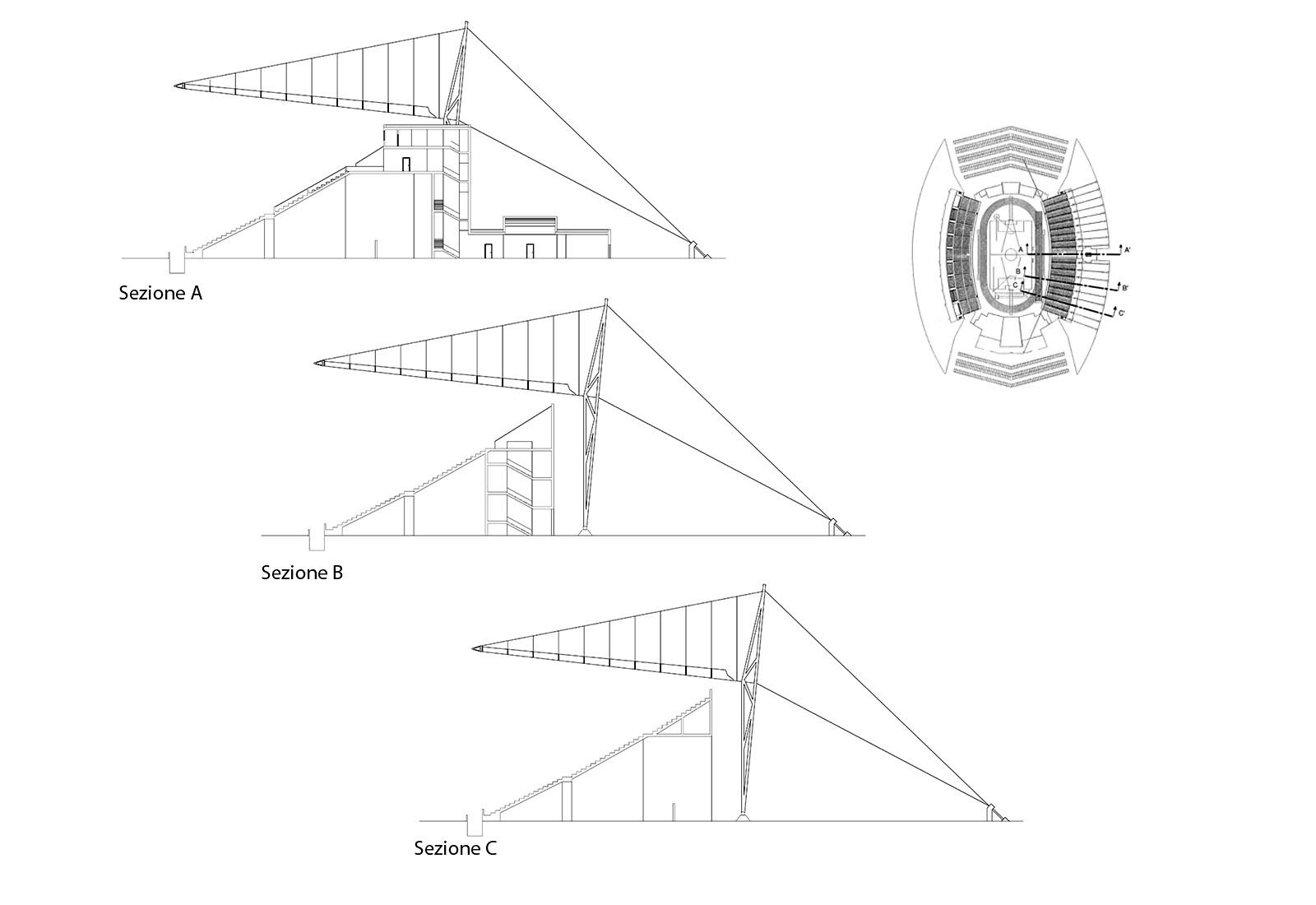 L’Aquila city stadium - Sections