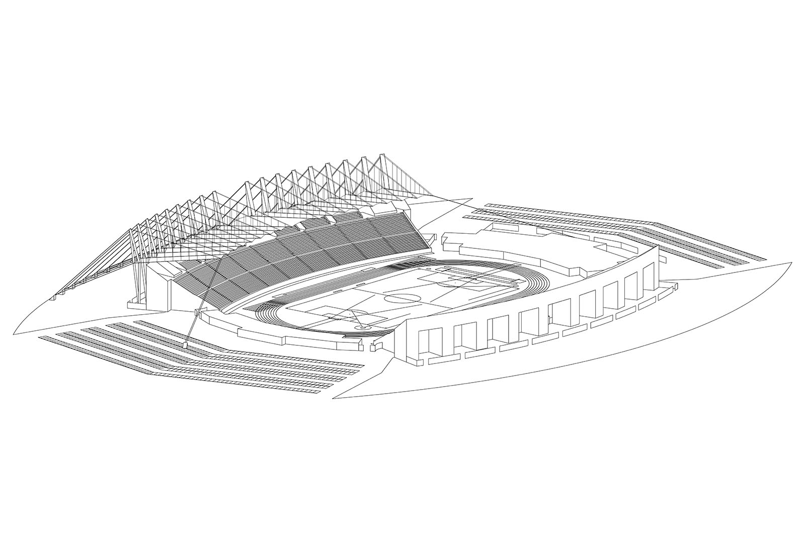 L’Aquila city stadium - Perspective view