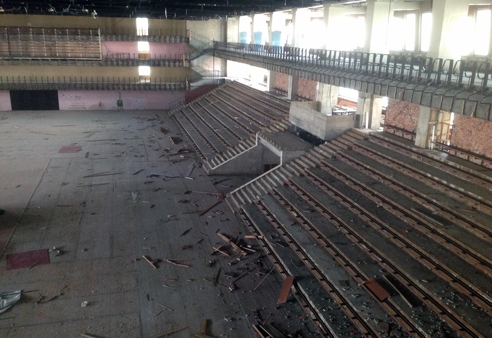 Baku sport hall - The play area after the demolitions