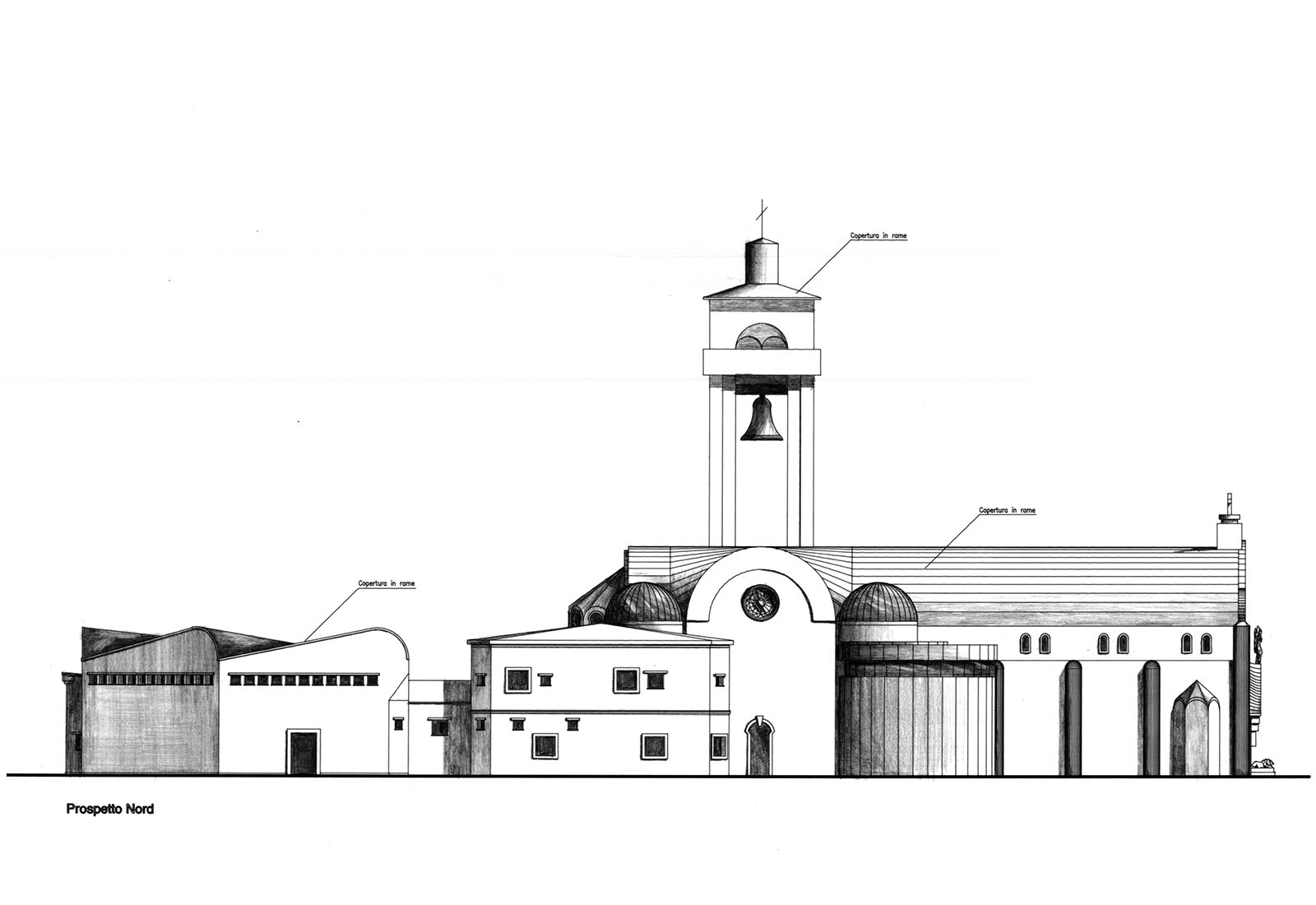 Church in Acilia - North elevation