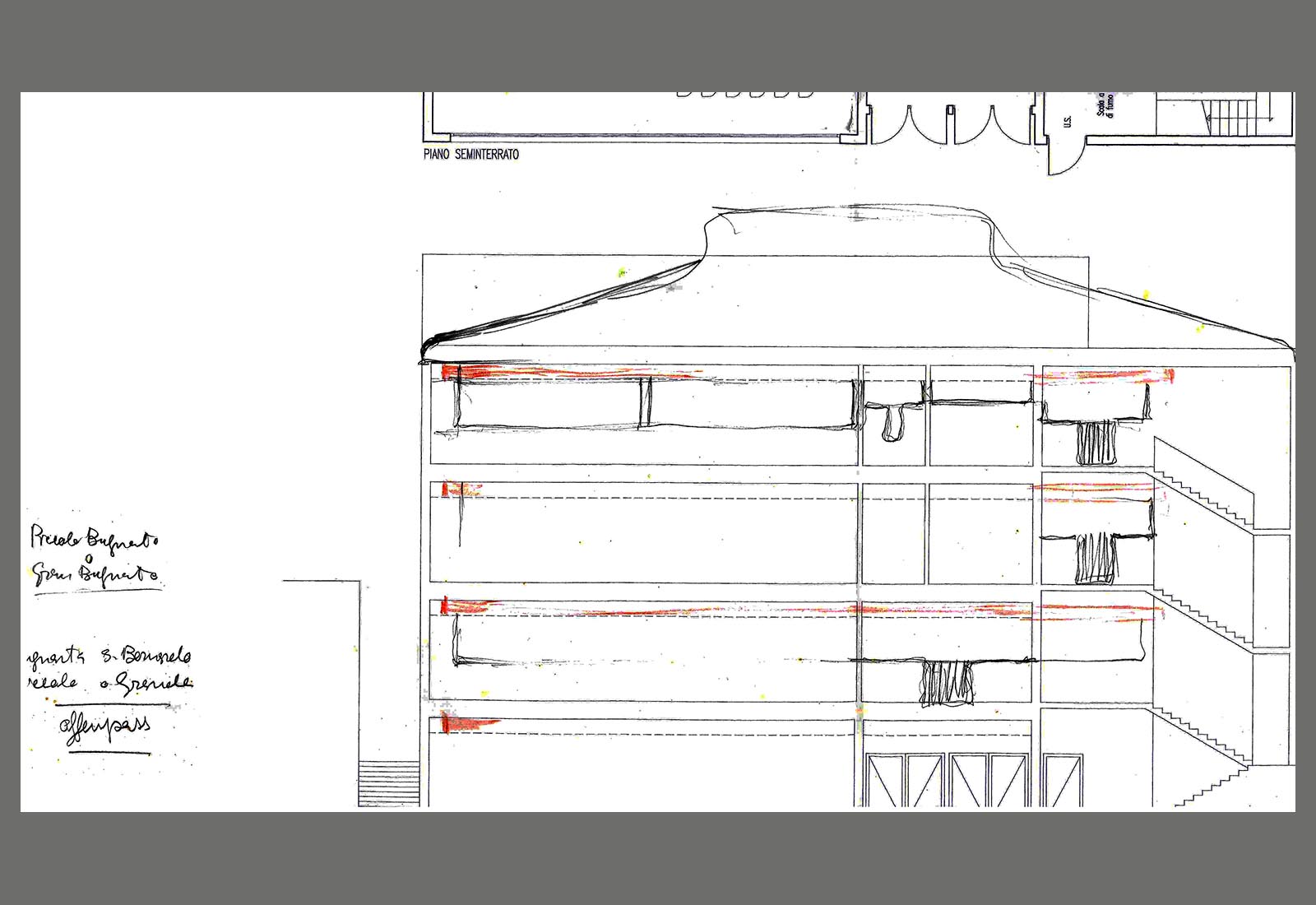 Building 25 Politecnico di Milano - Study of the west elevation