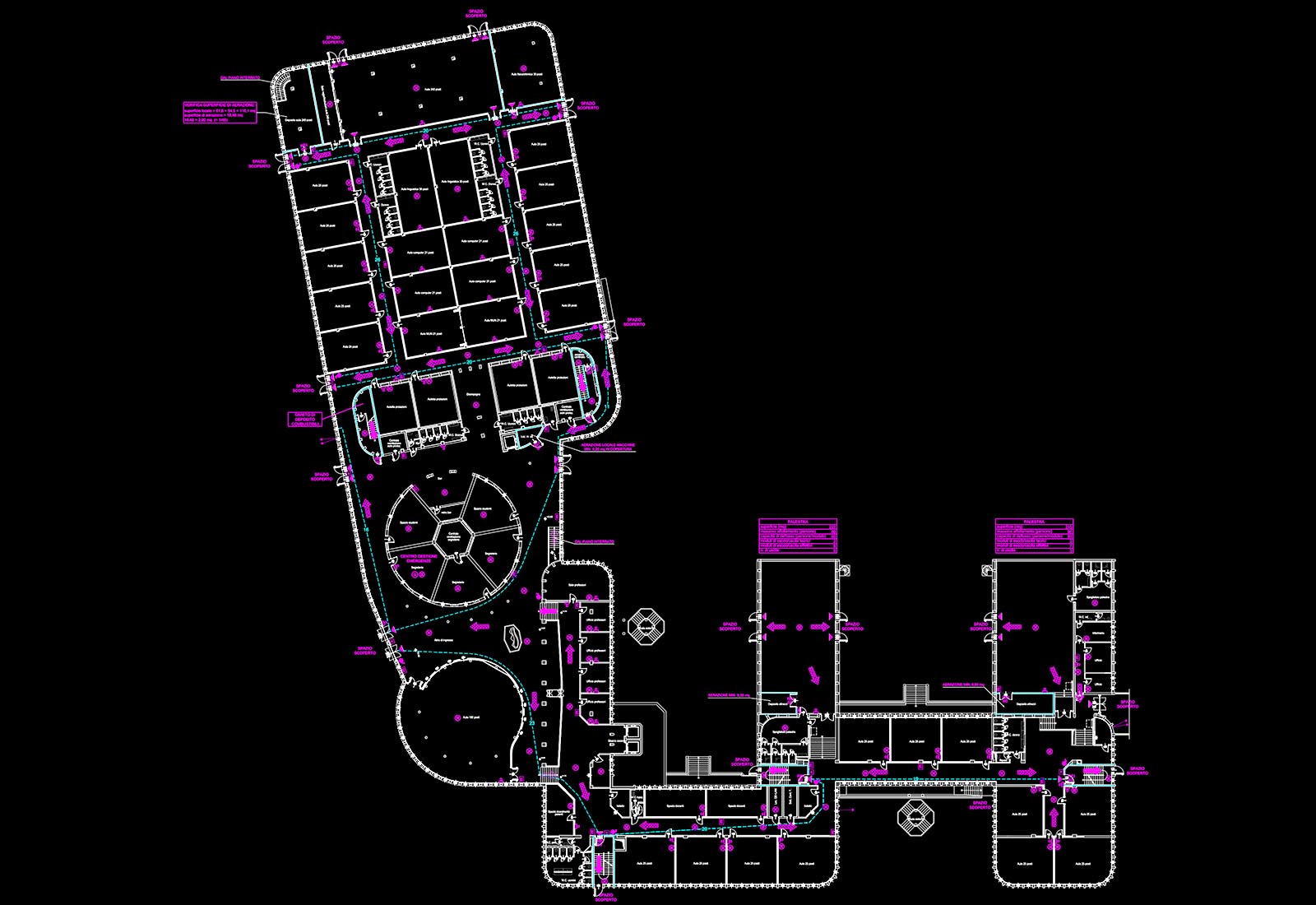 Manzoni school center in Milan - Ground floor fire protection project