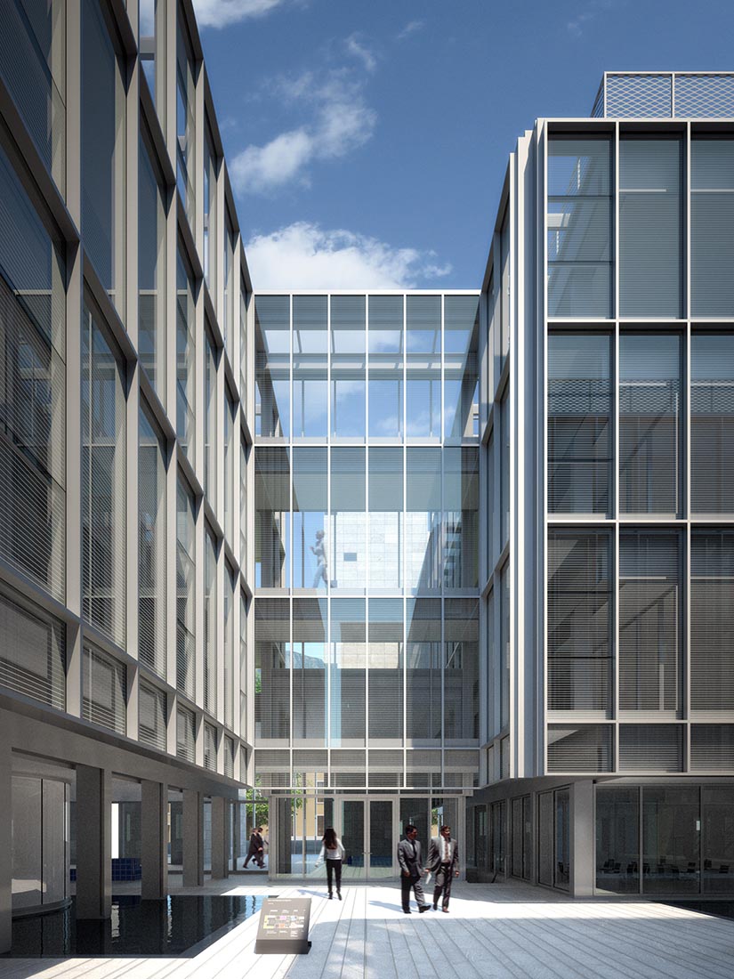 New courthouse in Trento - View of the courtyard north entrance side