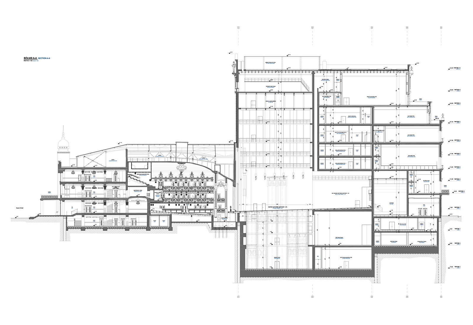 Baku Opera and Ballet Theatre - Longitudinal section