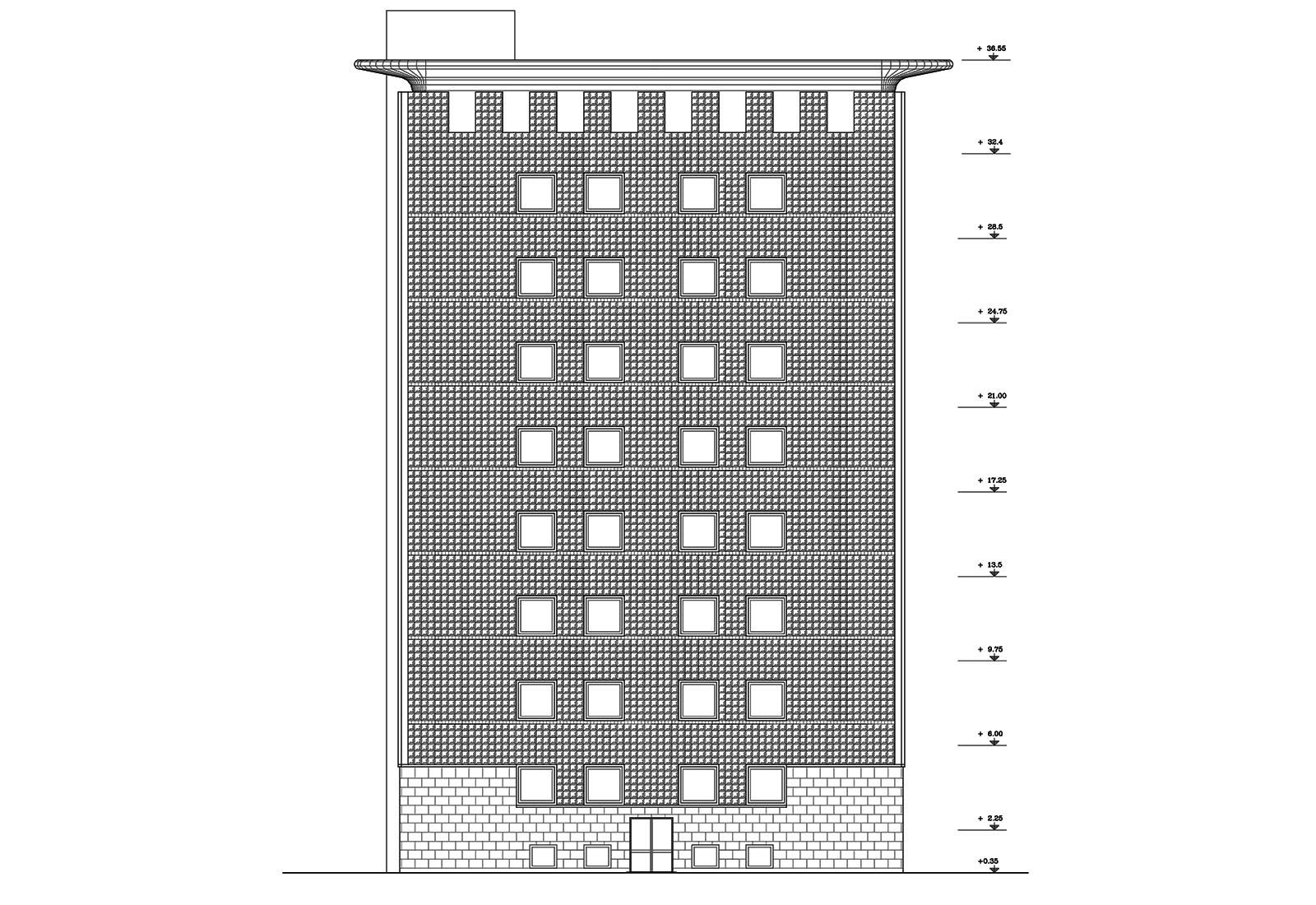 Besta hospital in Milan - North elevation