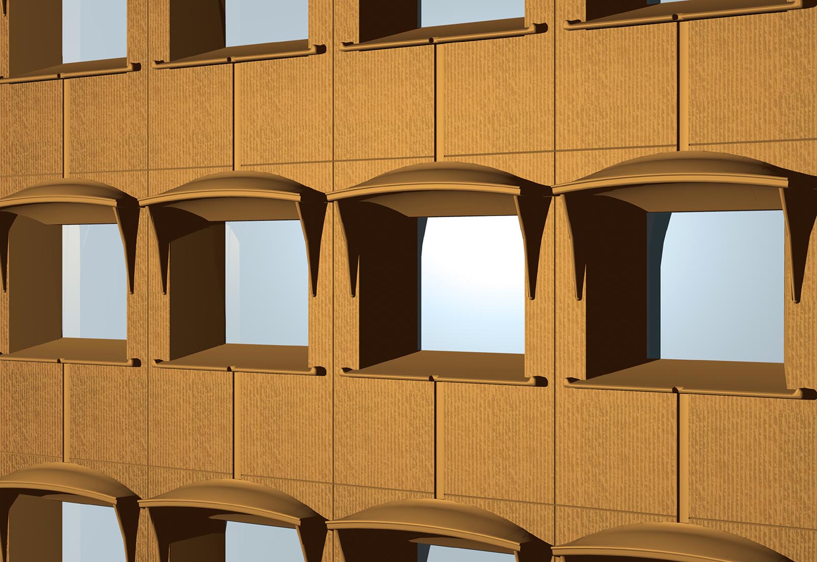 Telesoft building Naples - Facade panels detail