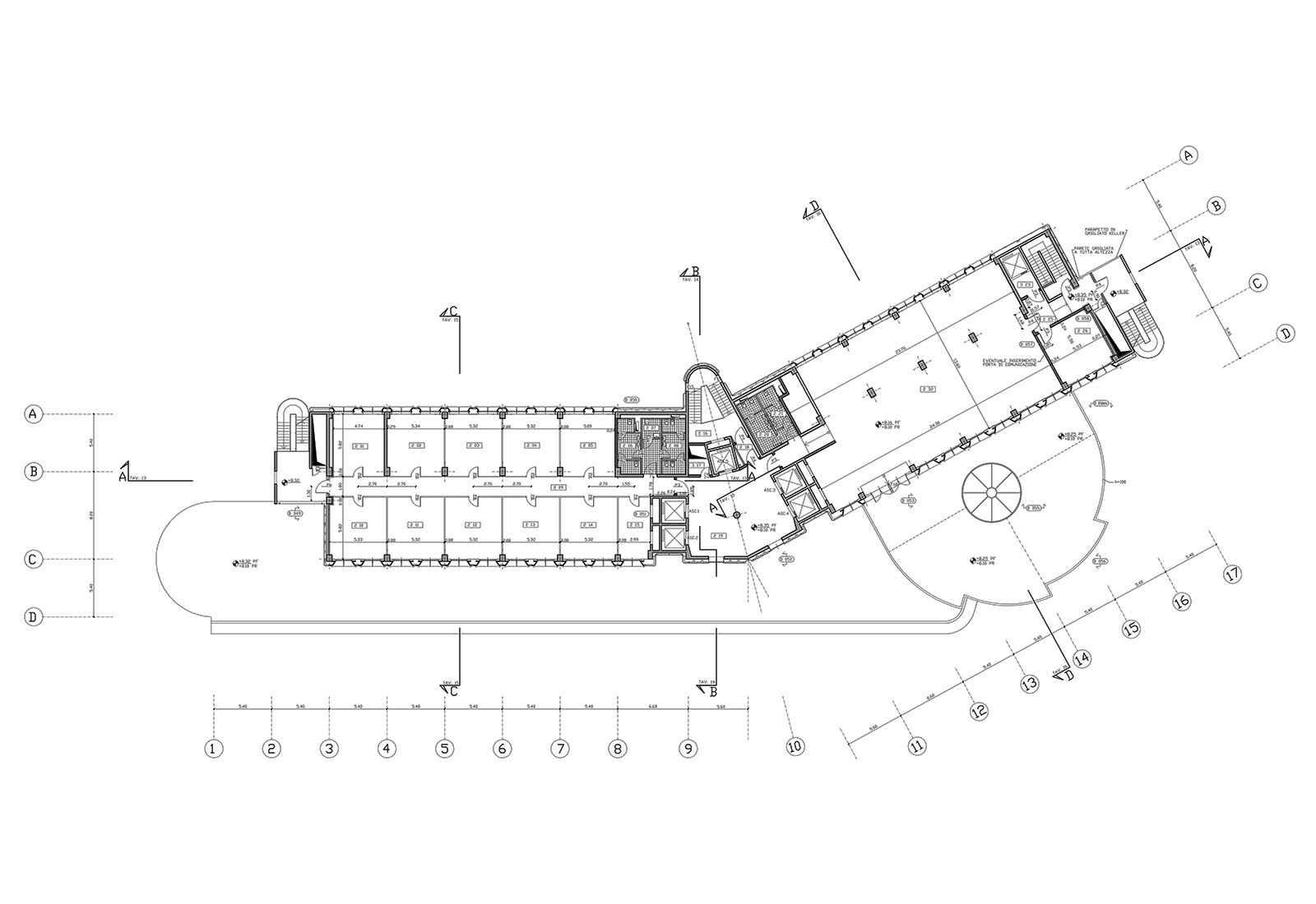 Telesoft building Naples - Second floor plan