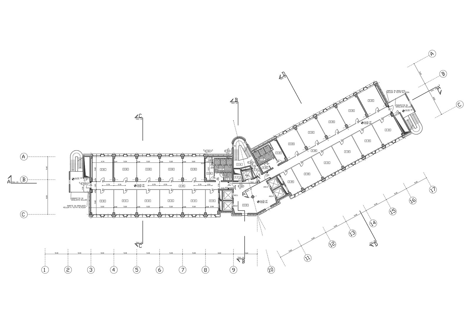 Telesoft building Naples - Typical floor plan