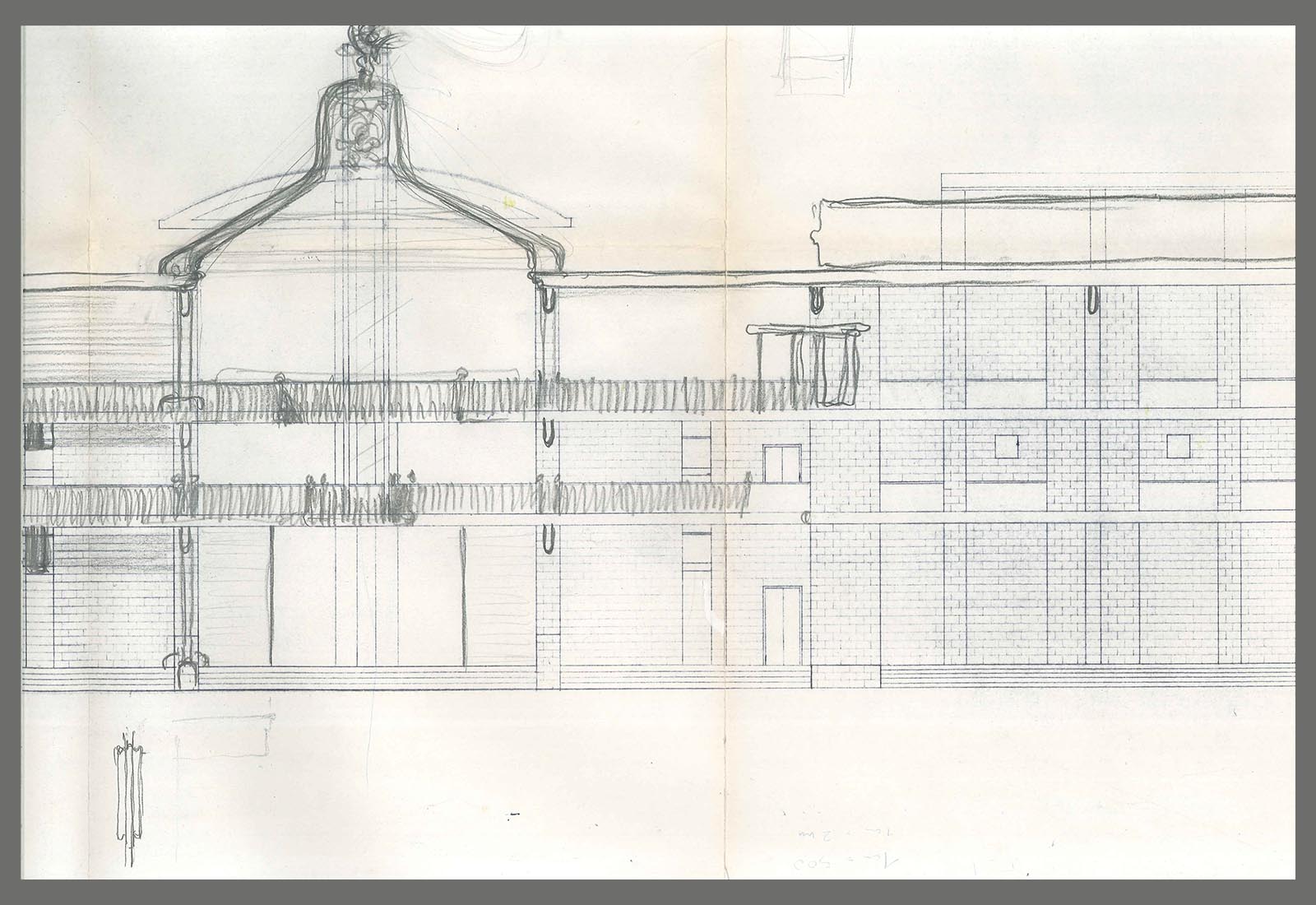 Ecotekne university center in Lecce - Design of the south entrance to the classrooms building