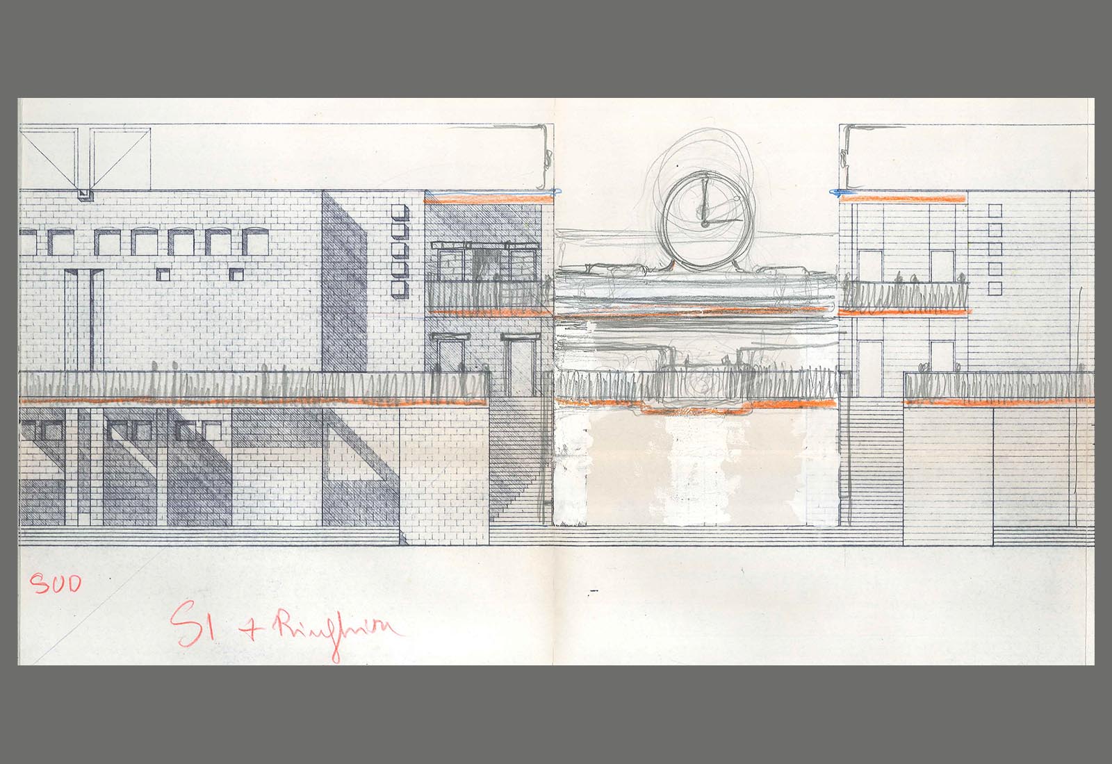 Ecotekne university center in Lecce - Design of the north entrance to the classrooms building