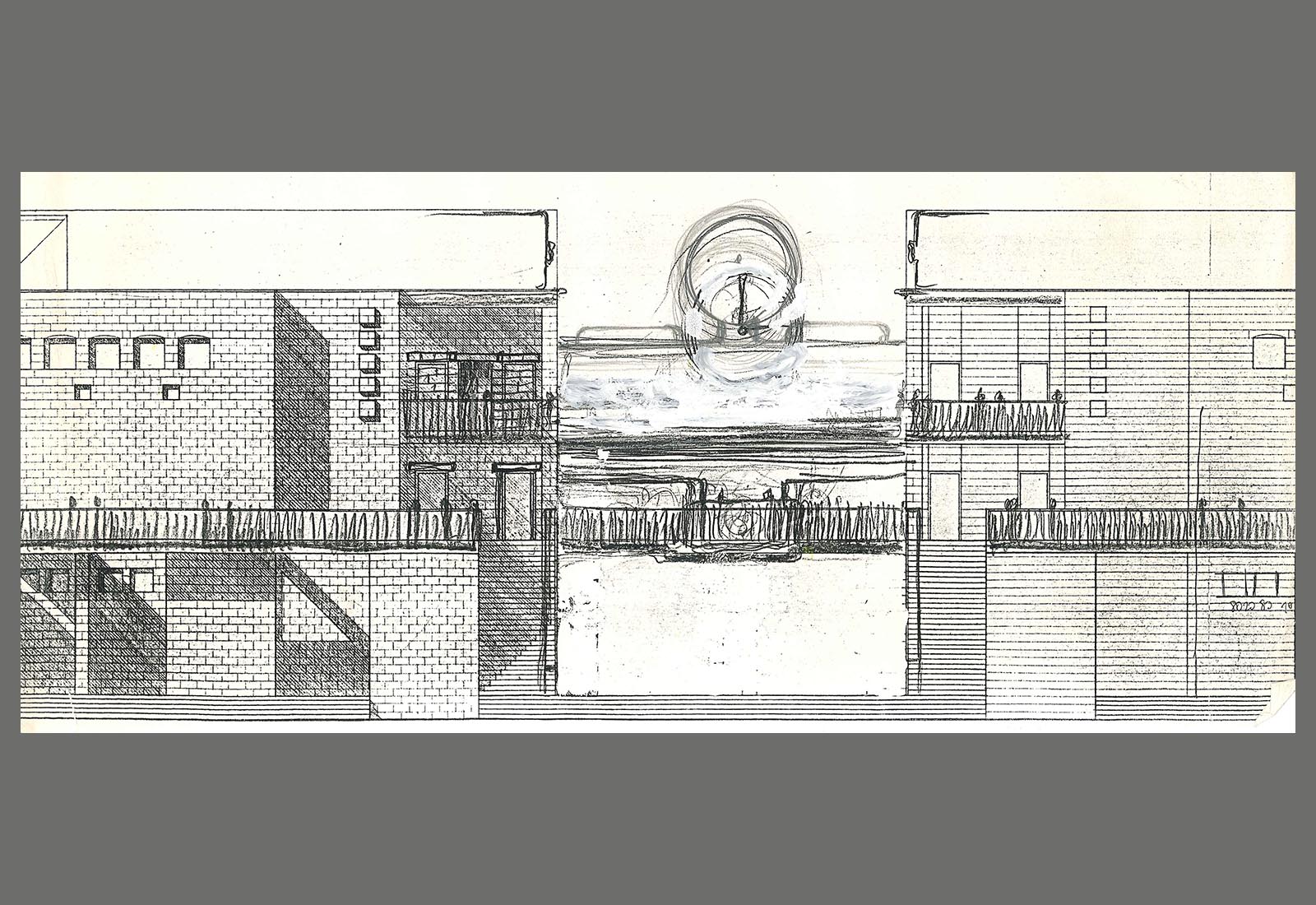 Ecotekne university center in Lecce - Design of the north entrance to the classrooms building