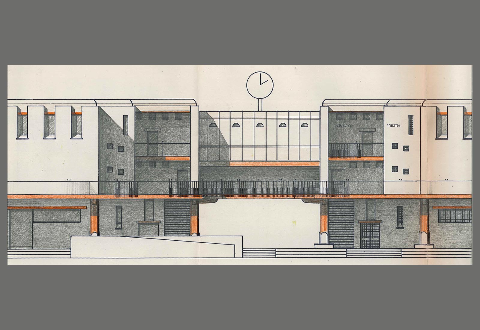 Ecotekne university center in Lecce - Design of the north entrance to the classrooms building