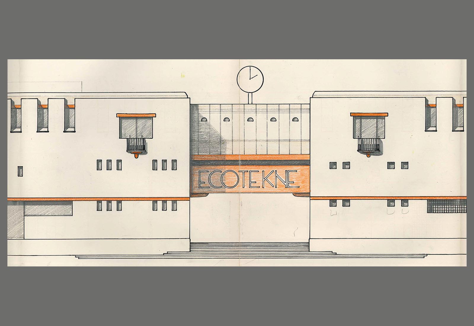 Ecotekne university center in Lecce - Design of the north entrance to the classrooms building