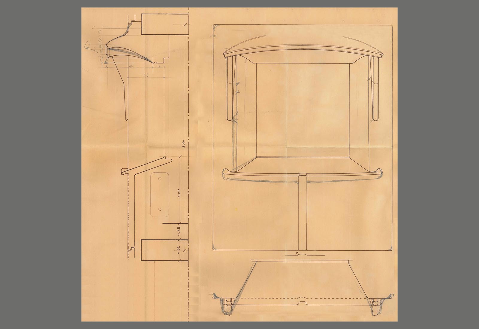 Telesoft building Naples - Sketch of the south facade panel