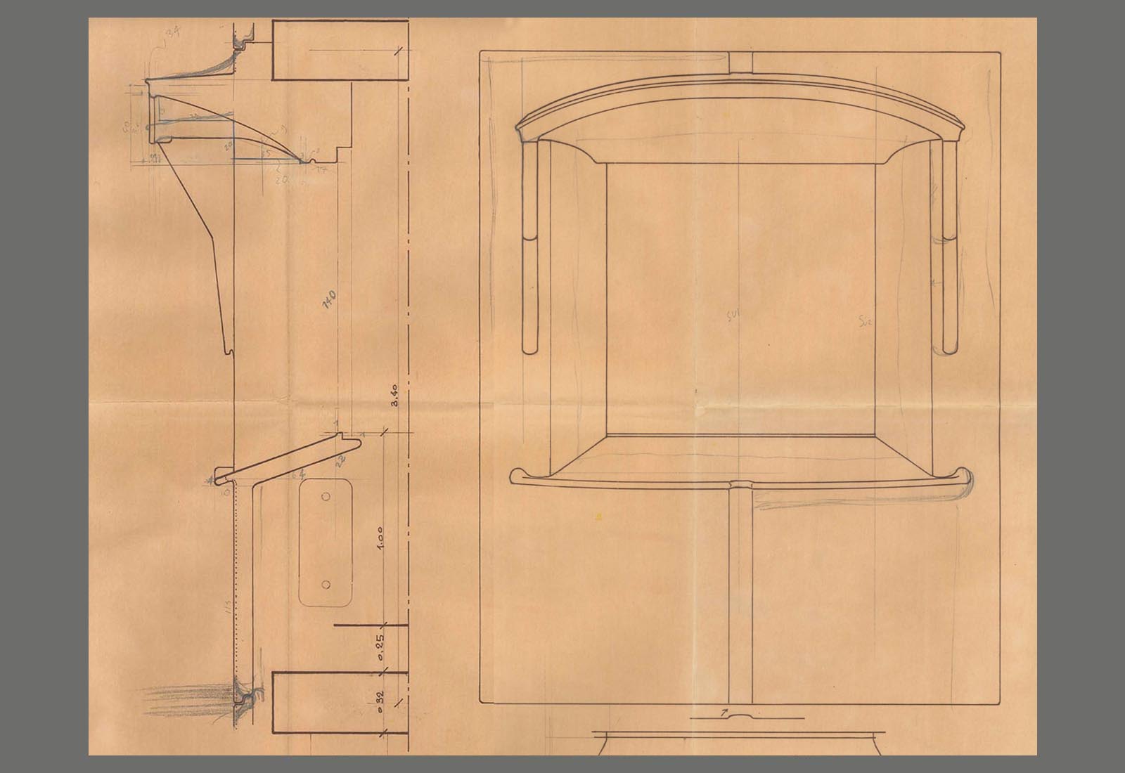 Telesoft building Naples - Sketch of the north facade panel