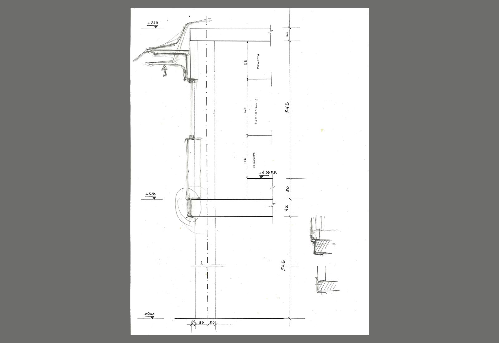 Telesoft building Naples - Sketch of the Shelter