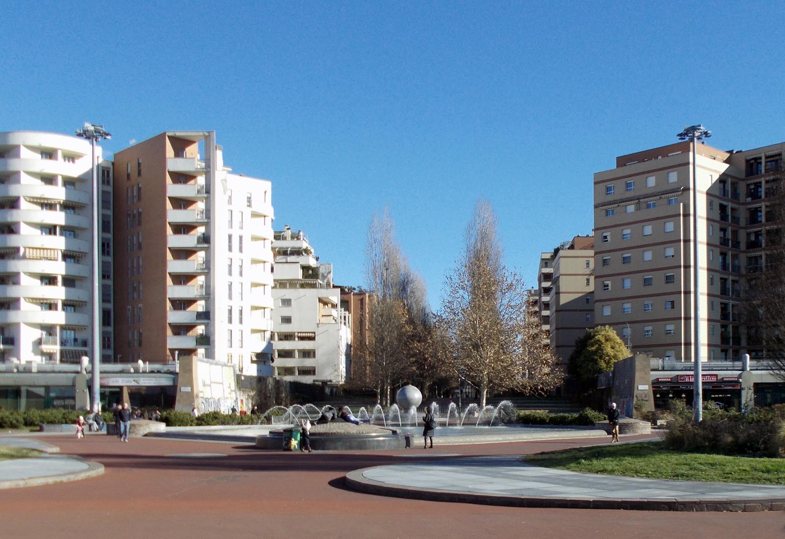 Vigili del fuoco square in Milan - View