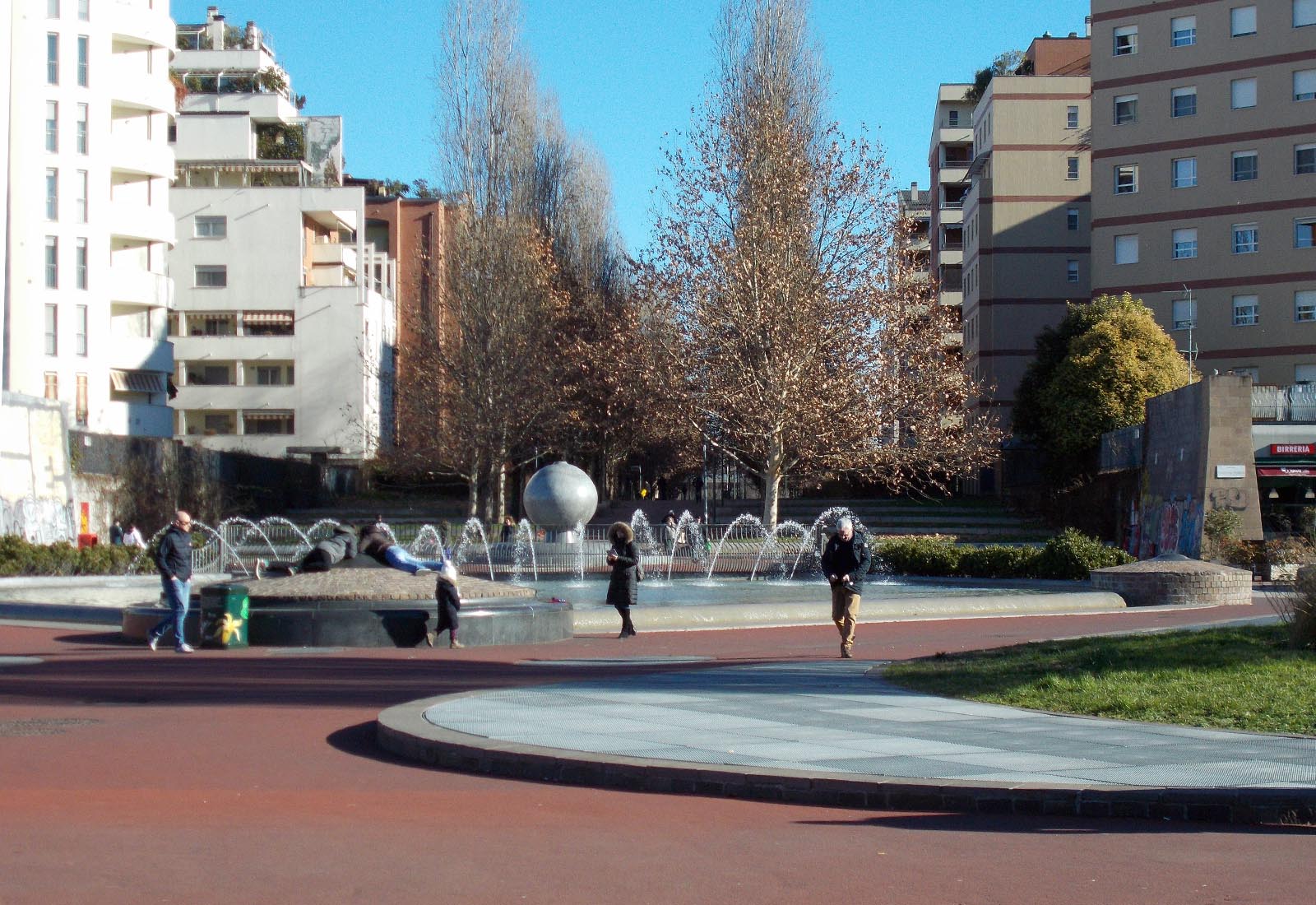 Vigili del fuoco square in Milan - View