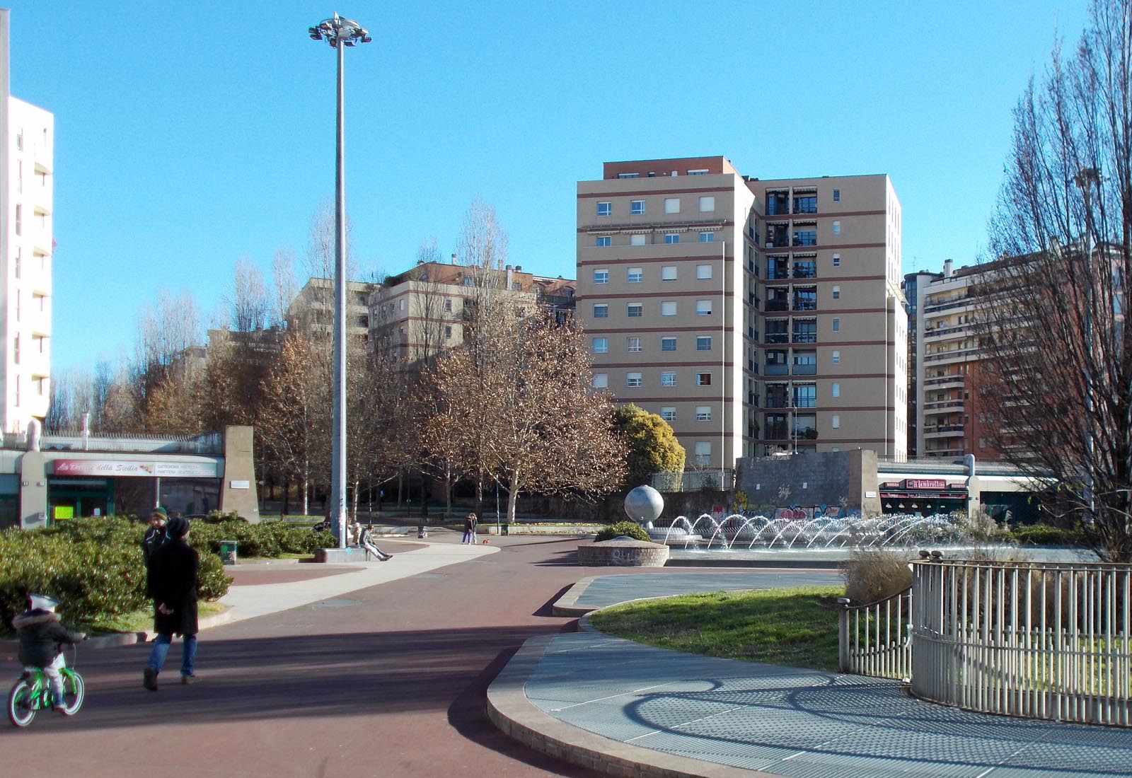 Vigili del fuoco square in Milan - View