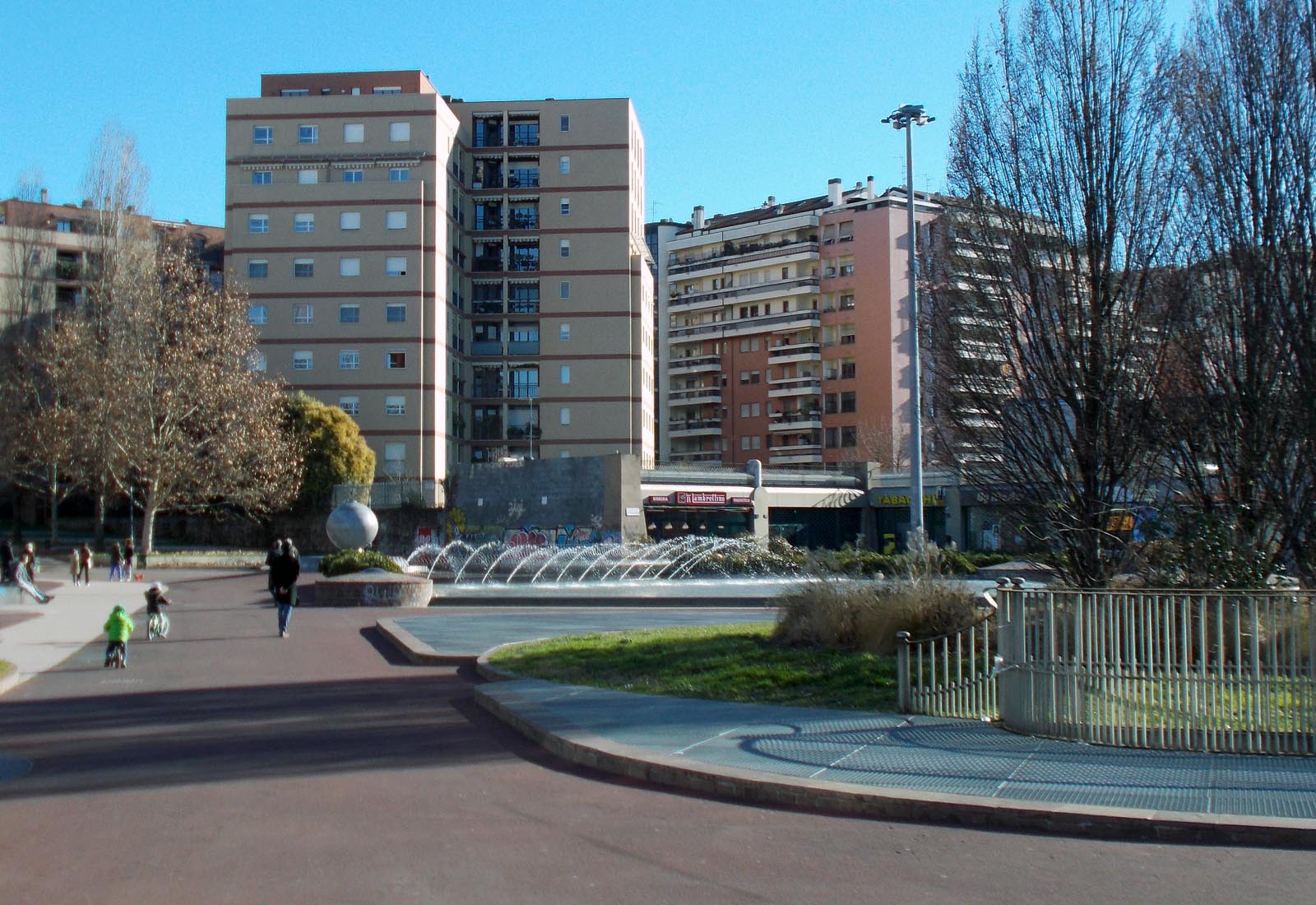 Vigili del fuoco square in Milan - View