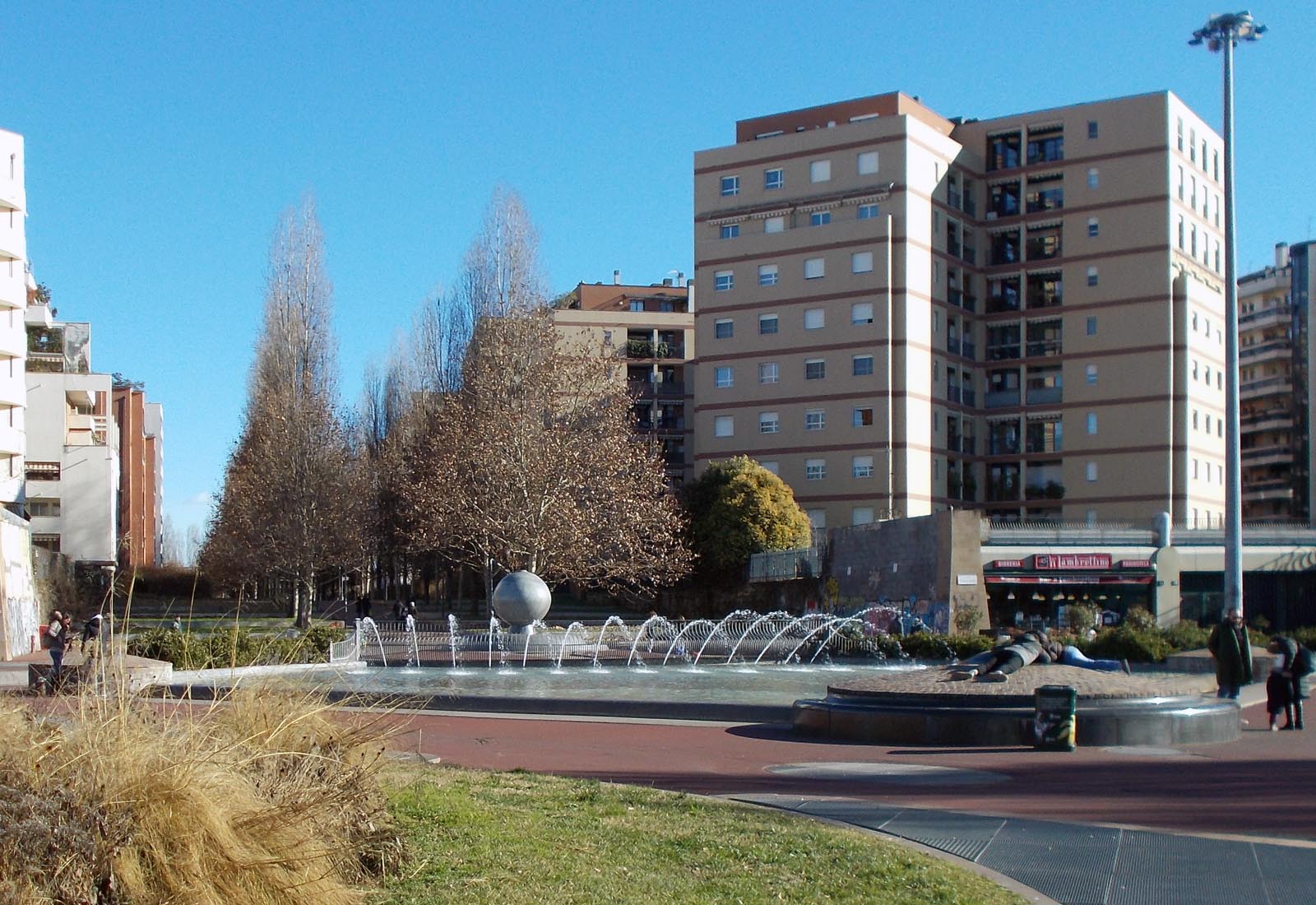 Vigili del fuoco square in Milan - View