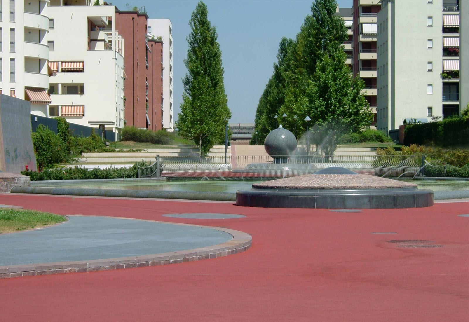 Vigili del fuoco square in Milan - View