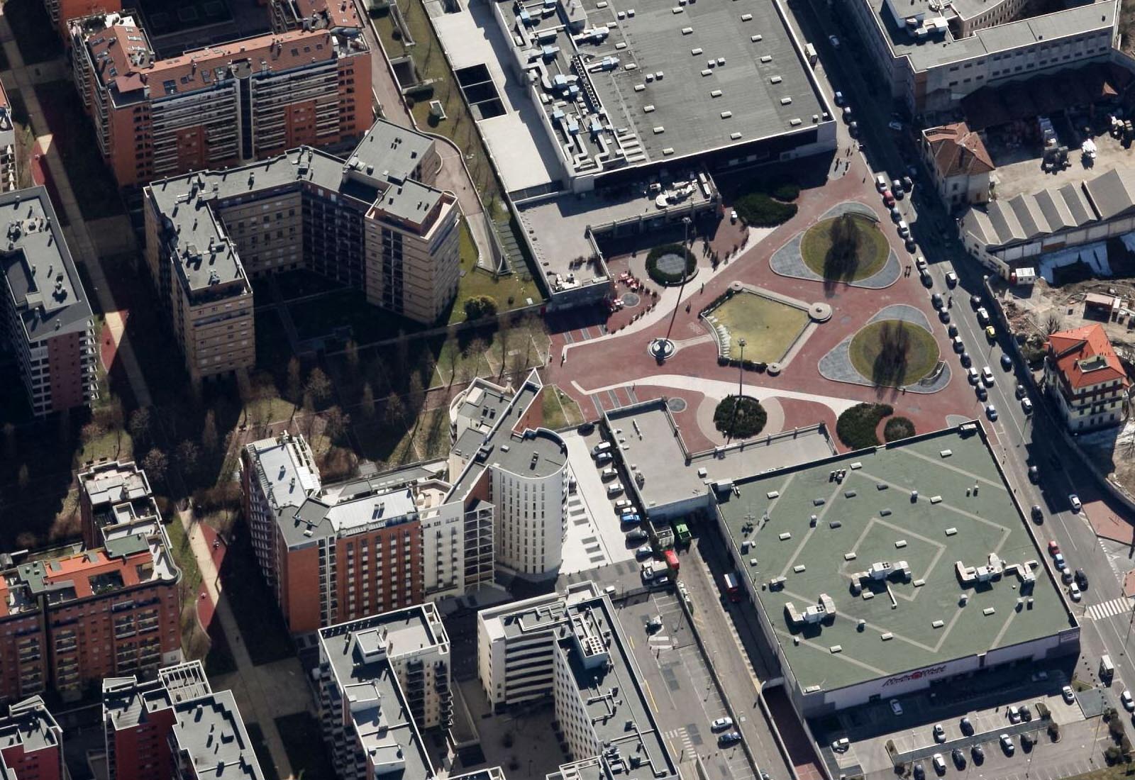 Vigili del fuoco square in Milan - Aerial view