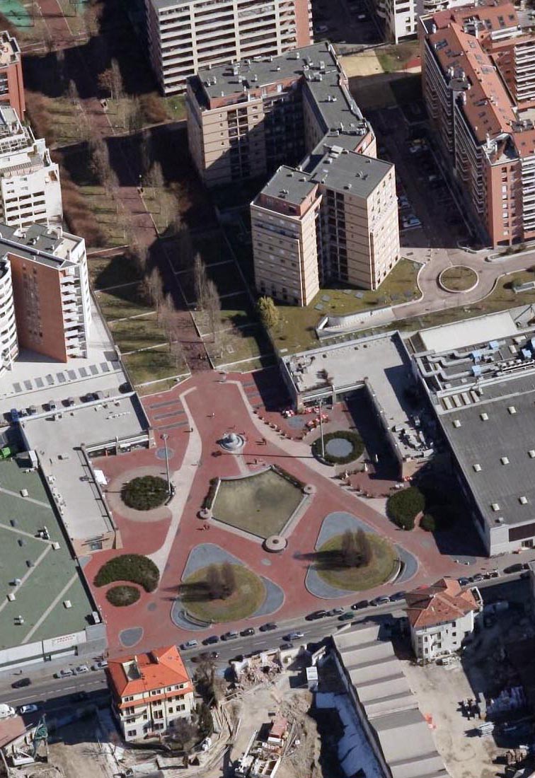 Vigili del fuoco square in Milan - Aerial view