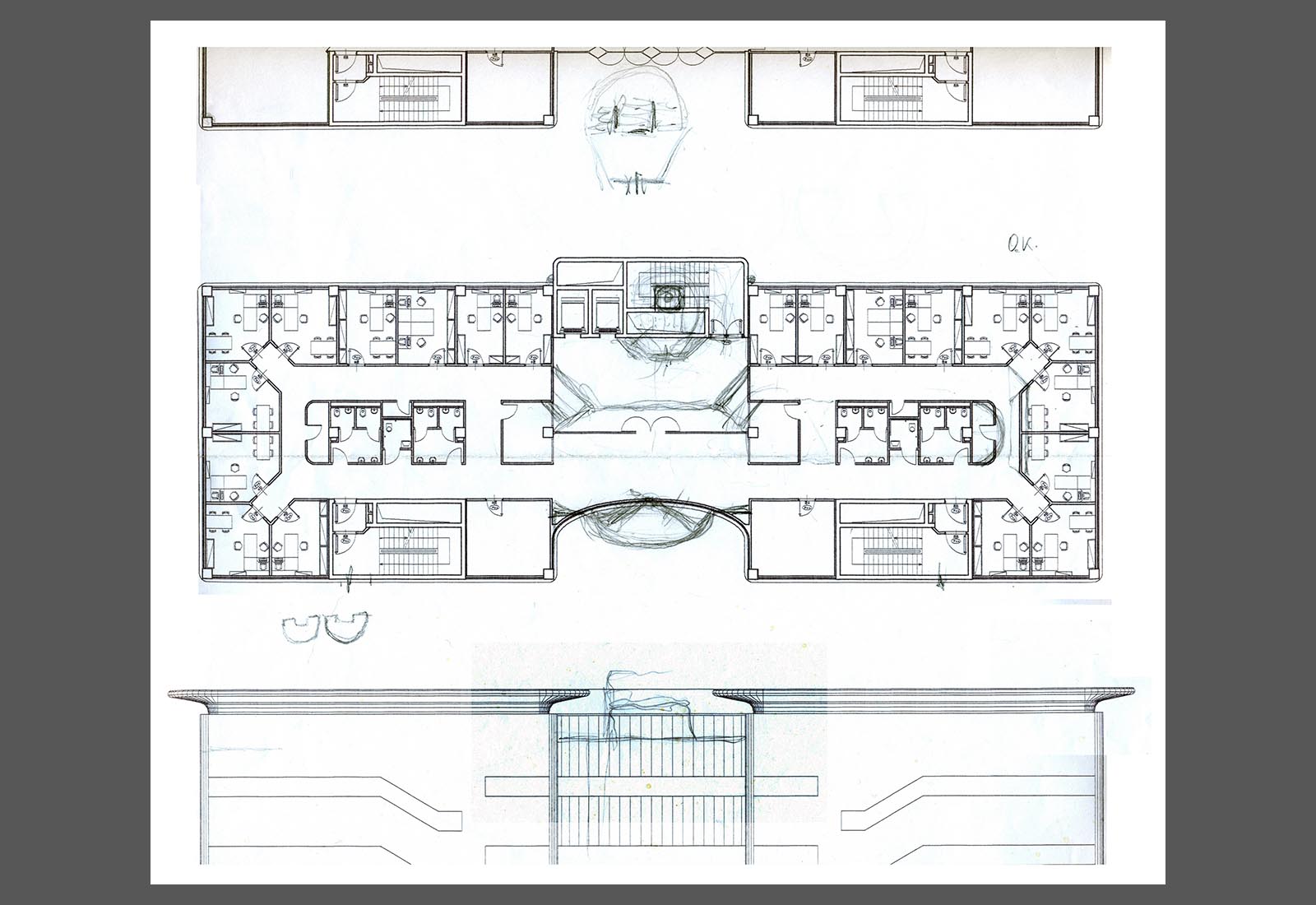 Building 22 Politecnico di Milano - Sketch of the central body