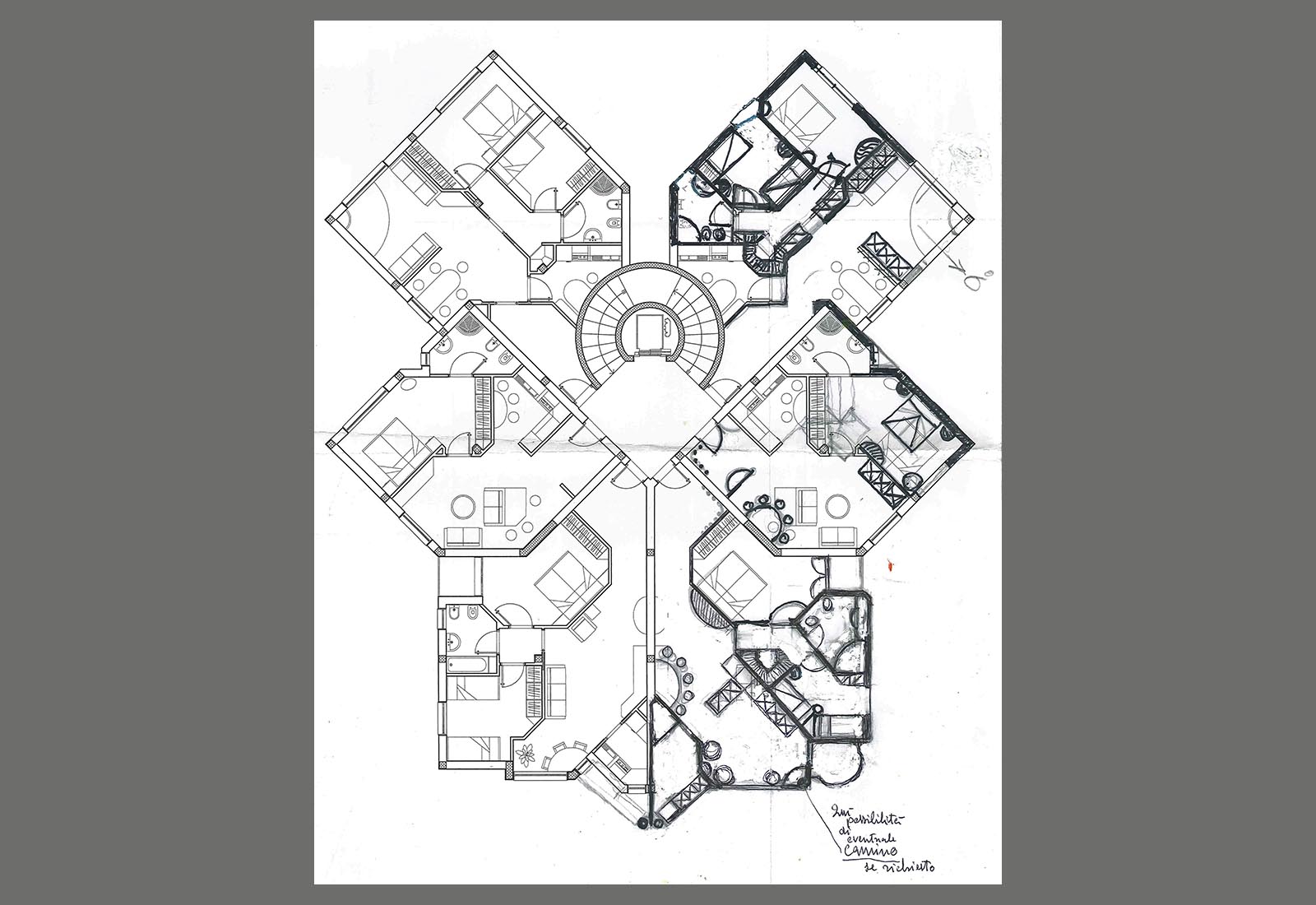 Residential ensemble in Macherio - Frog building plan scheme