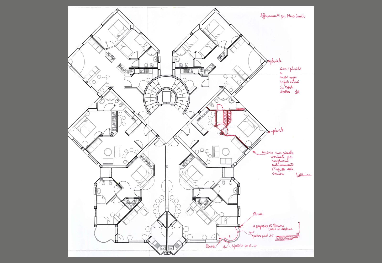 Residential ensemble in Macherio - Frog building plan scheme