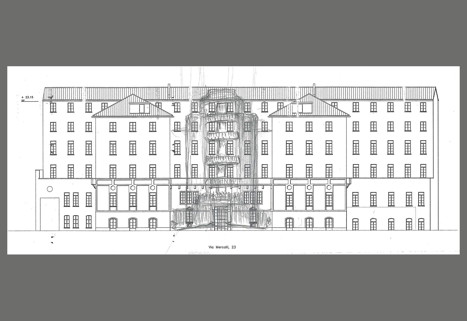 Via Mercalli building in Milan - First hypothesis of elevation