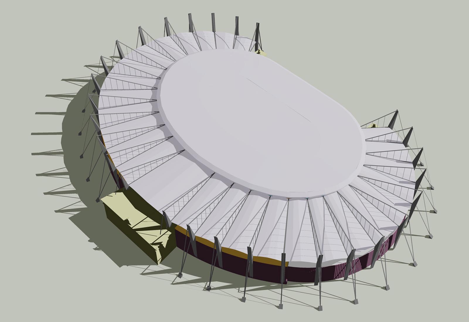 Stadio Tofik Bakhramov - La copertura provvisoria