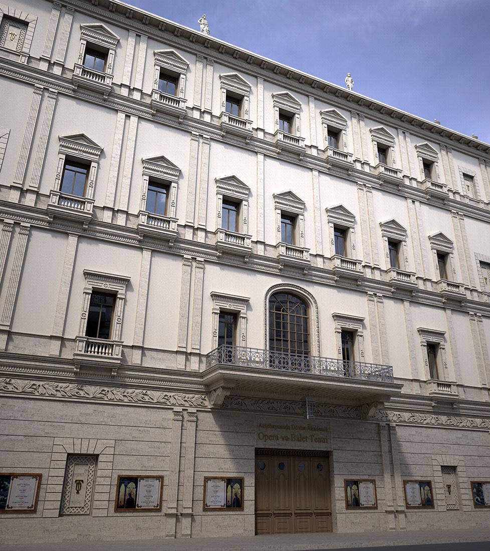 Baku Opera and Ballet Theatre - La facciata dell’auditorium