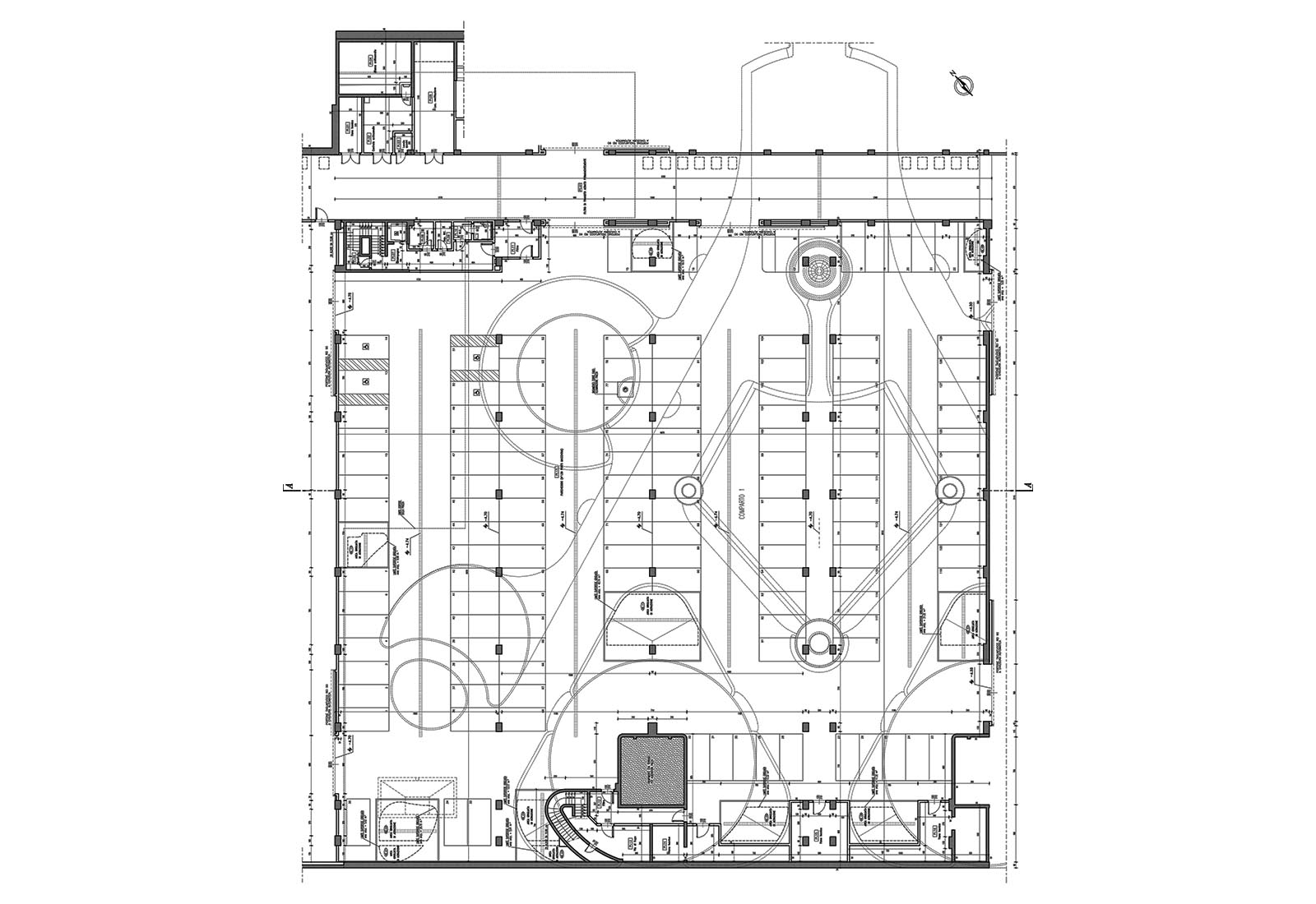 Underground garage in vigili del fuoco square Milan - Project plan