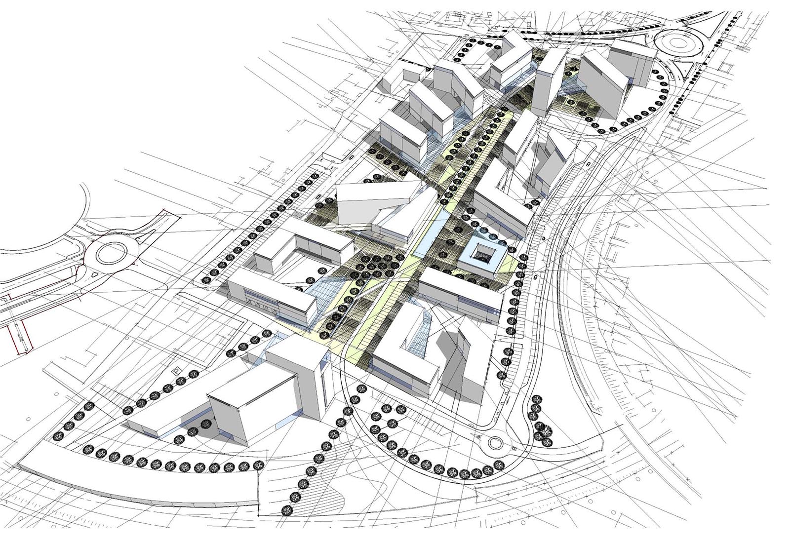 Parking lots in the Baslini area Treviglio - Perspective view