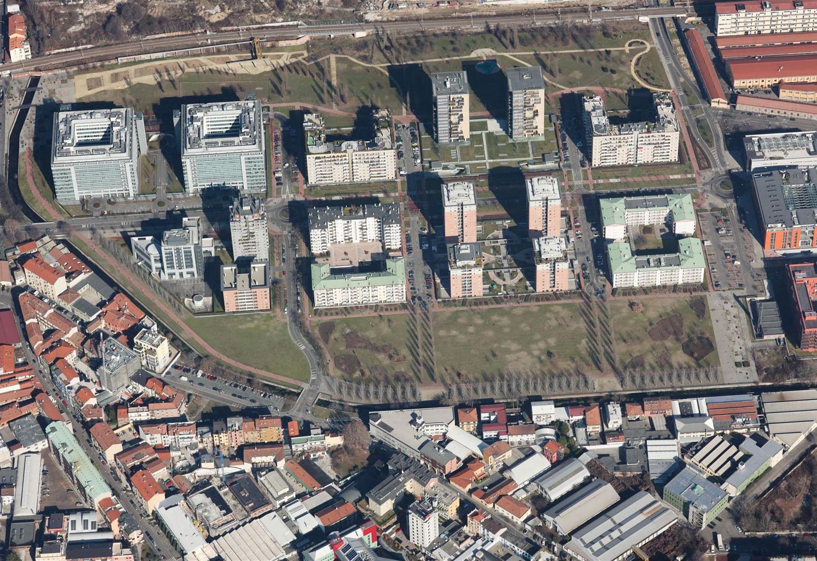 Parking lots in the ex OM area Milan - View from the south