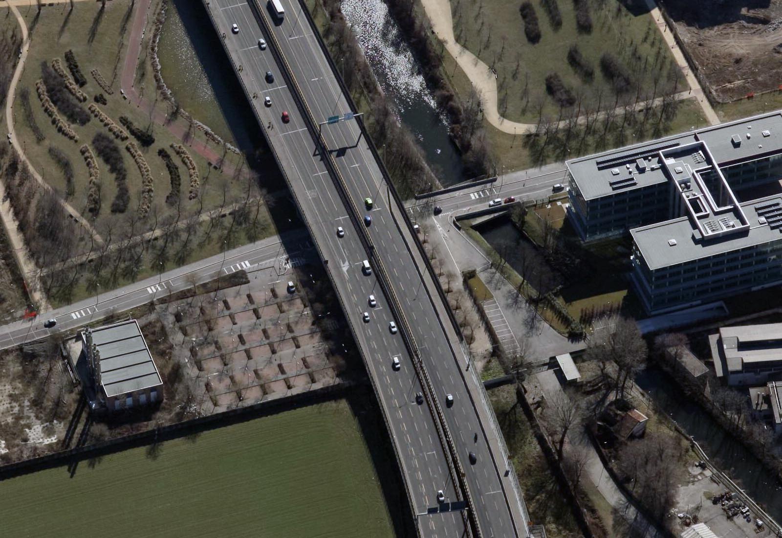 Parking lots in the Rubattino area Milan - Aerial view parking area P2