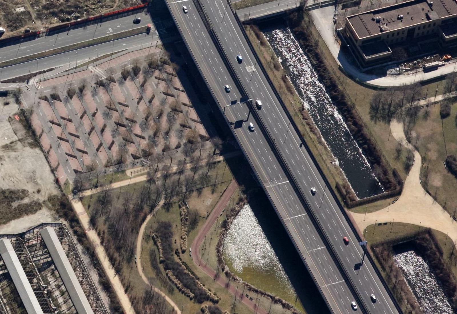 Parking lots in the Rubattino area Milan - Aerial view parking area P4