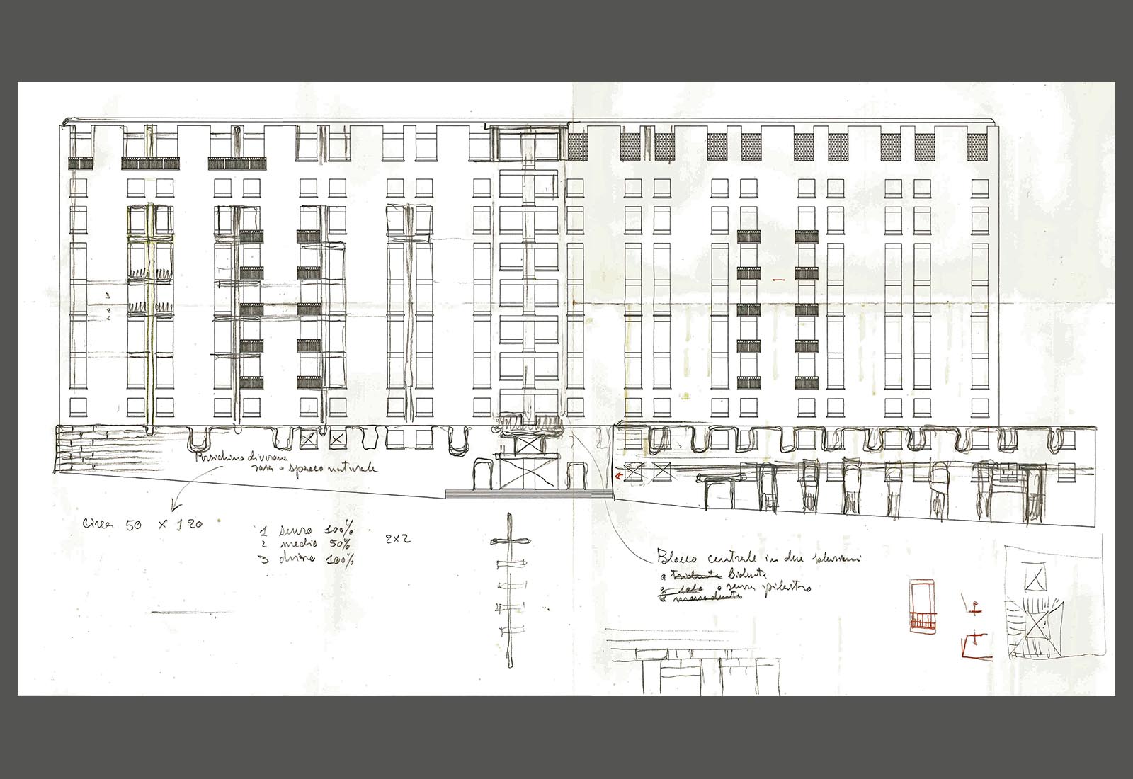 Galliera hospital NEP building - Sketch