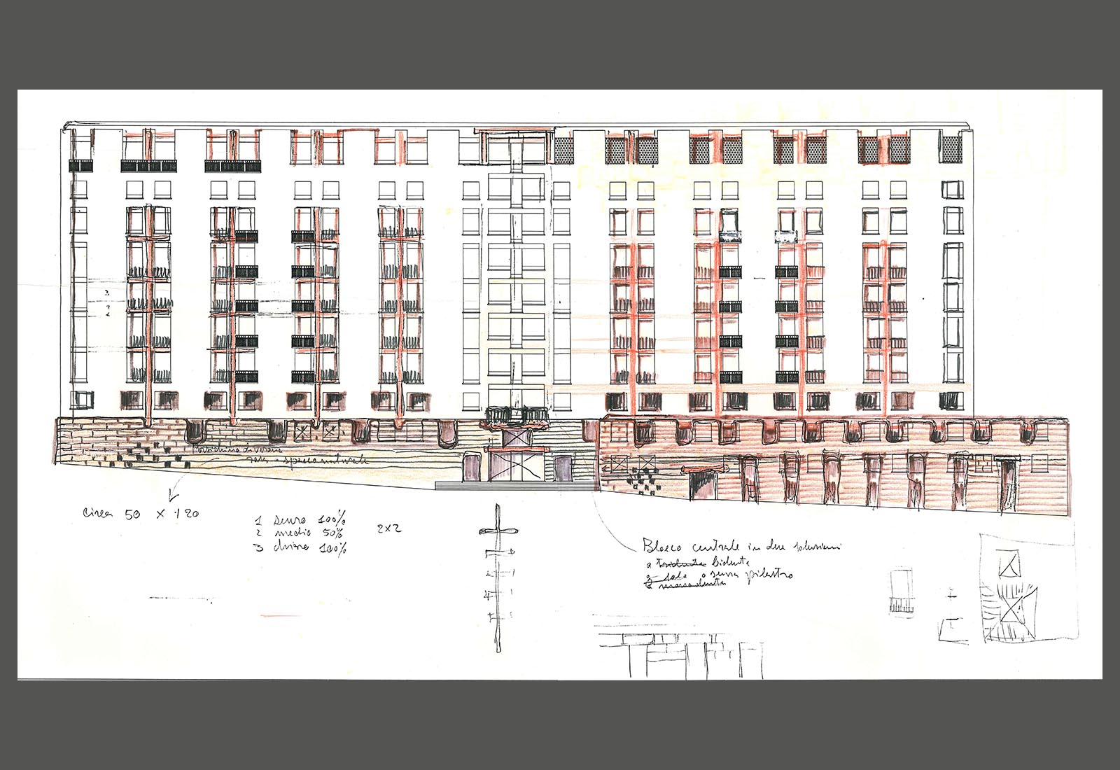 Galliera hospital NEP building - Sketch