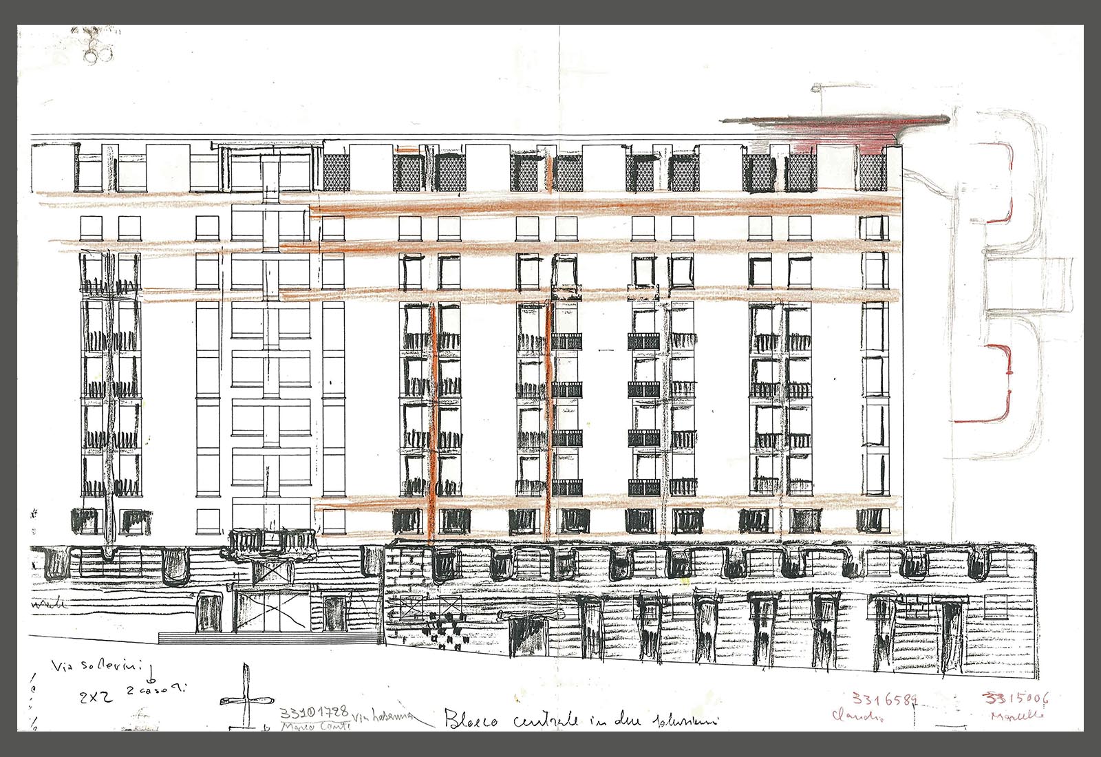 Galliera hospital NEP building - Sketch