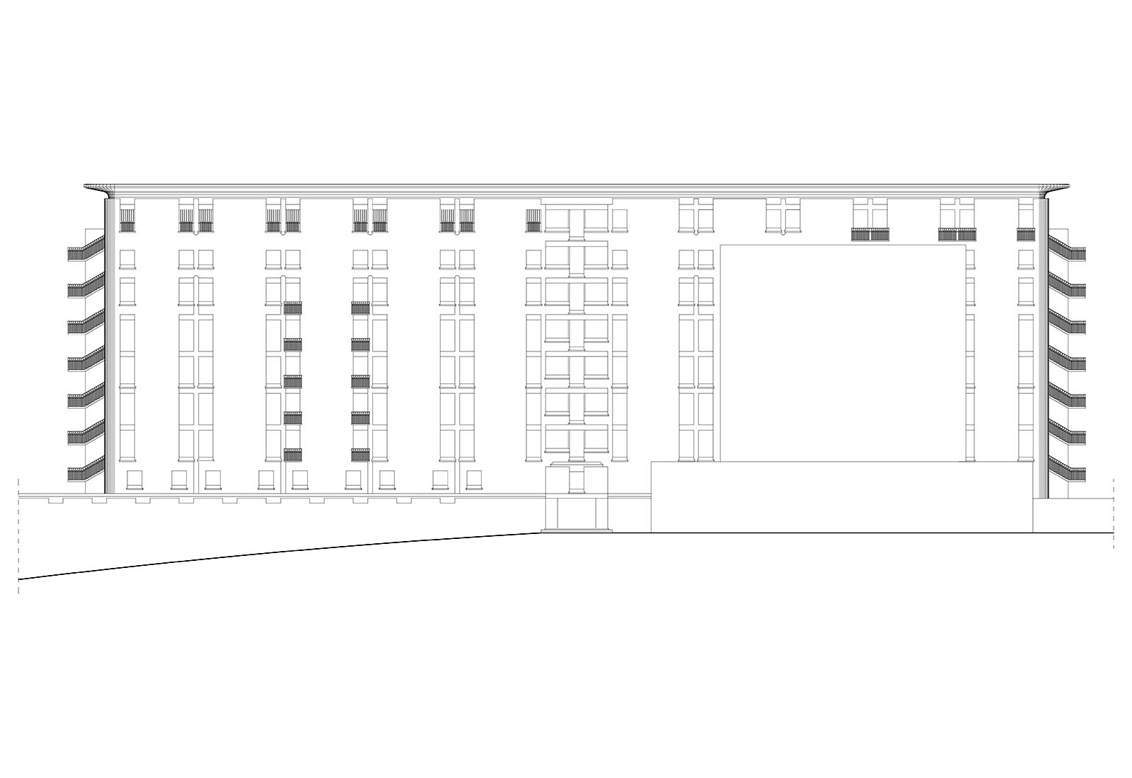 Galliera hospital NEP building - South East Elevation