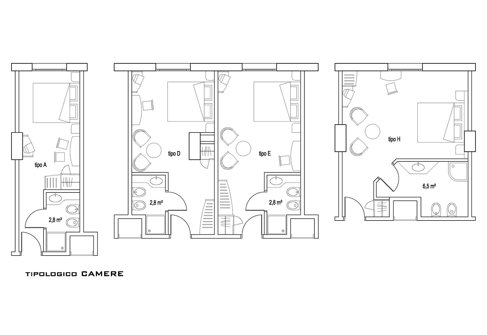 Hotel in Fantoli street Milan - Typological rooms