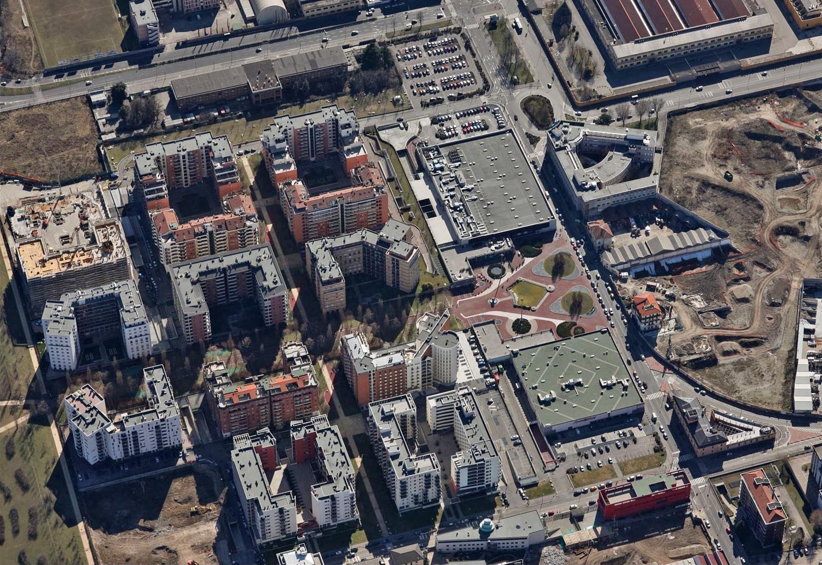 Urbanization works Rubattino area Milan - Aerial view of the new district