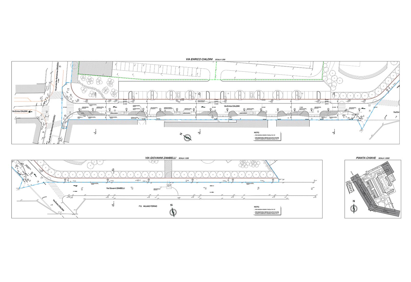 Urbanization works Grazioli area Milan - Roads plan