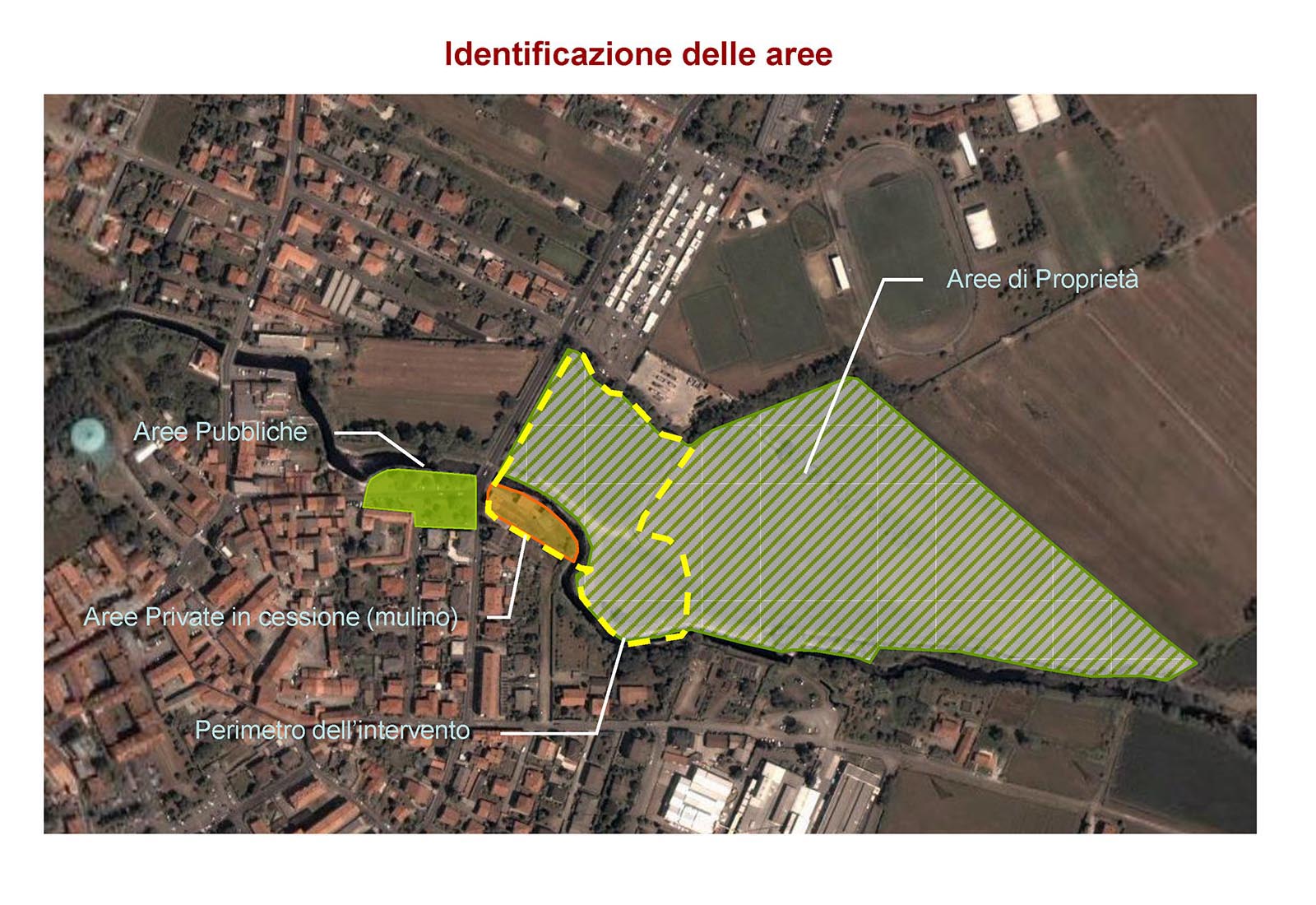 Cascina del Francese area concept in Pogliano Milanese - Identification of areas