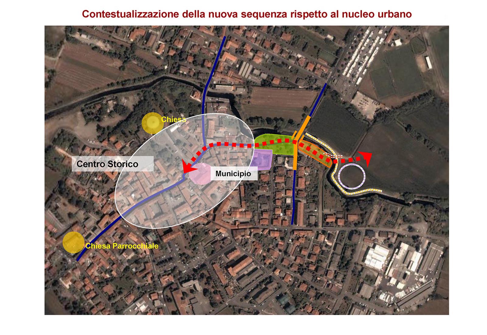 Cascina del Francese area concept in Pogliano Milanese - The relationship with the urban core